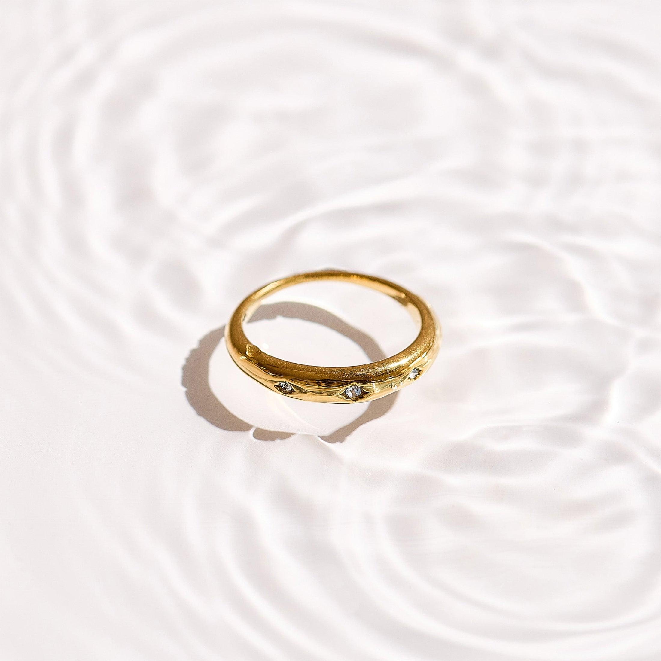 Starburst Crystal Band Ring