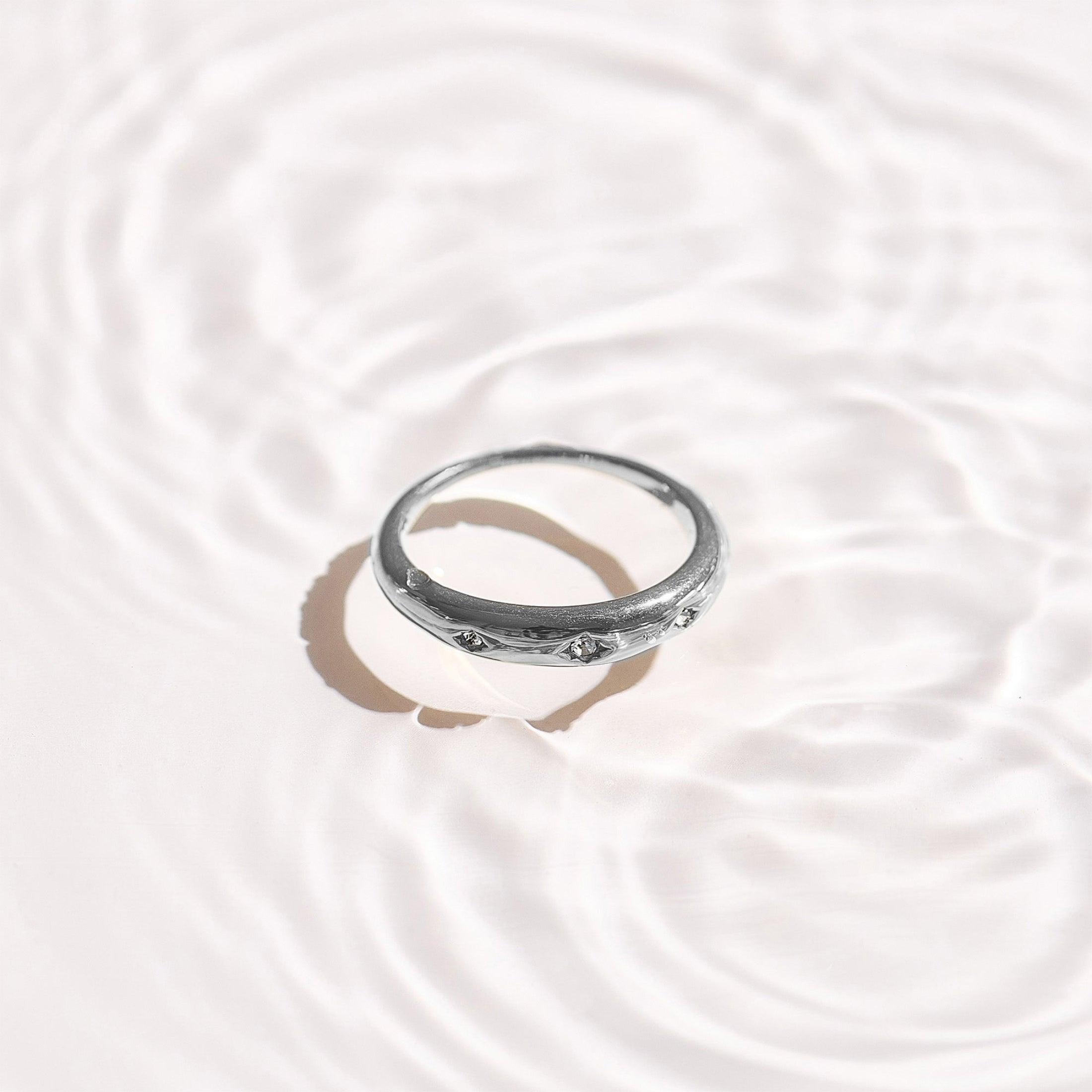 Starburst Crystal Band Ring