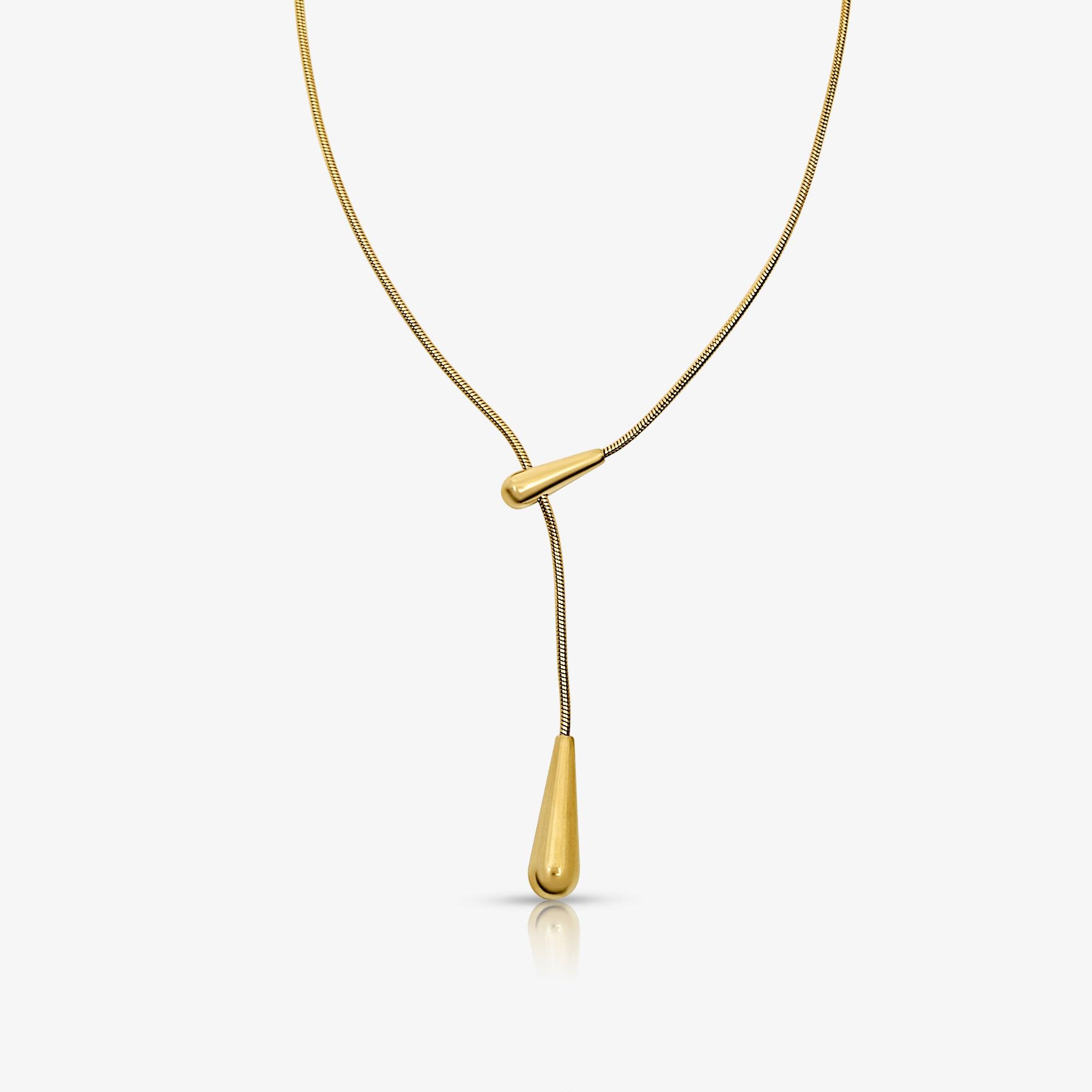 Golden Drip Lariat Necklace - EVRYJEWELS
